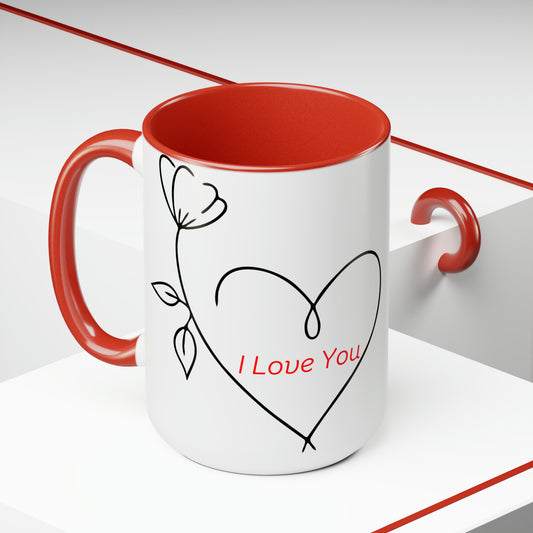 I Love You Red/White 15oz Coffee Mug