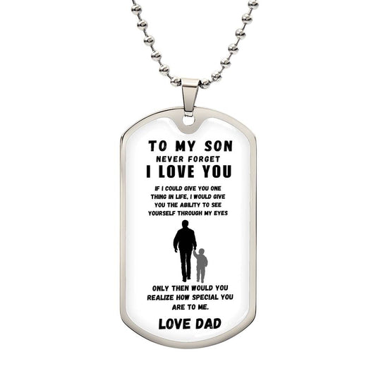 To My Son Love Dad Dog Tag