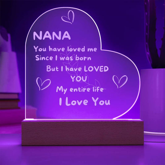 NANA I Love You Acrylic Heart